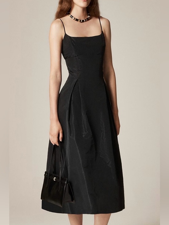 J. Crew Dresses & Skirts - J.Crew Collection Pleated Taffeta Midi  Black Size 4 Wedding CBK Prom Formal NWT